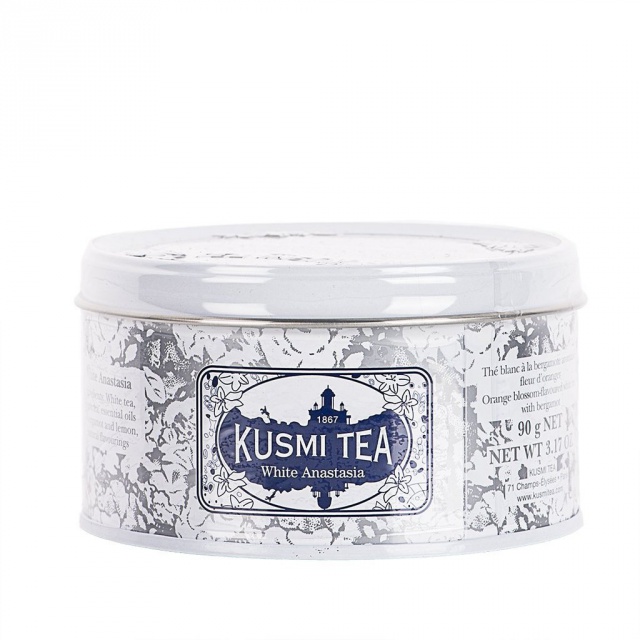 Kusmi Tea White Anastasia, sypaný čaj v kovové dóze (90 g)