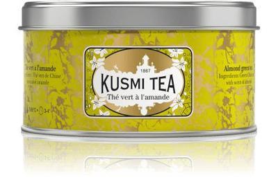Kusmi Tea Almond Green Tea, sypaný čaj v kovové dóze (125 g)