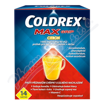 Coldrex MAXGrip Citron 1000mg-10mg-40mg por.plv.14